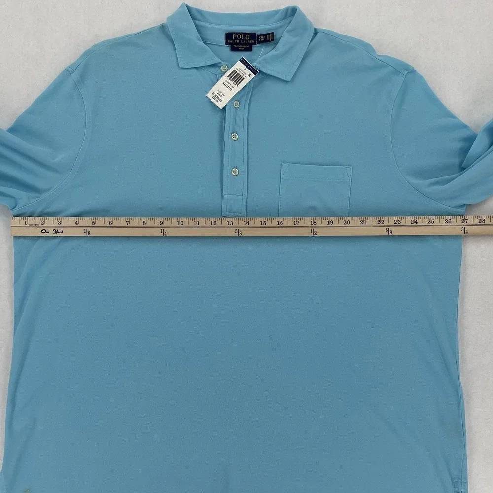 Polo Ralph Lauren Polo Shirt Mens 2XL Blue Featherweight Mesh Long Sleeve NWT
